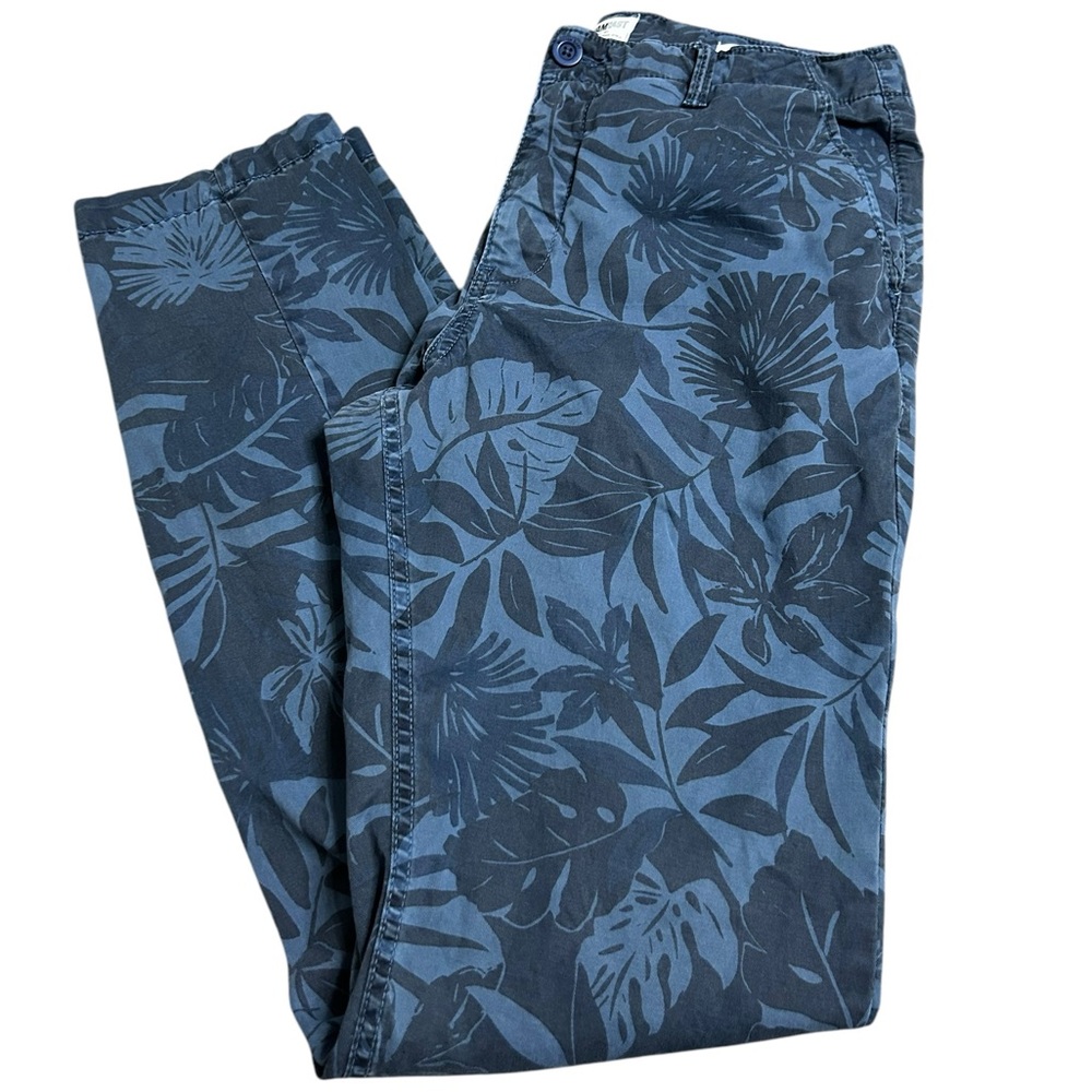 William Rast slim straight 33/32 men’s cotton blend pants‎ blue tropical button